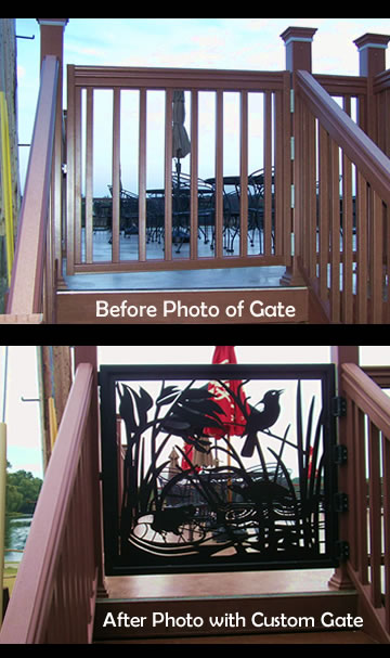 Custom Restaurant Deck Gate Before and After Photos