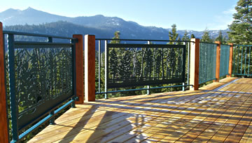 Deck Railings with forest design with black powder-coating