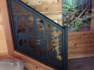 Custom Stair Railing with deer