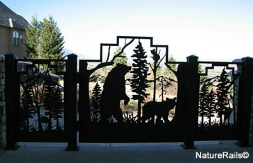 Custom Porch Railing Gate - Bear - By NatureRails.com