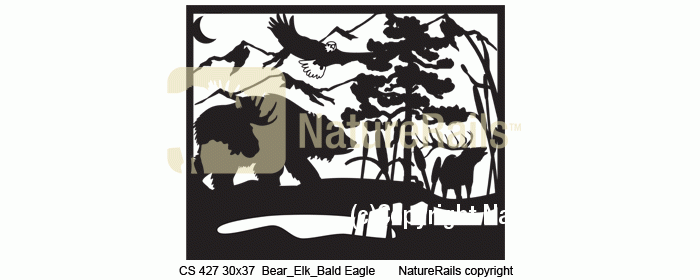 Custom Designed Railing - Bear - Elk - Bald Eagle