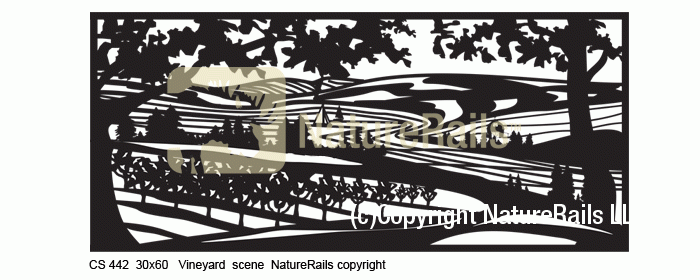 Custom Designed Railing - Vineyard Scene