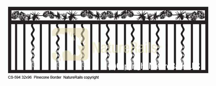 Custom Designed Railing - Pinecone Border