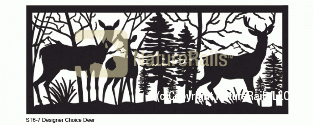 Decorative Railing Inserts with Forest and Deer Metal Art Design