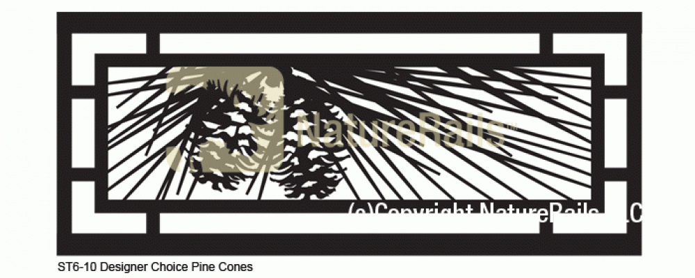 Modern Railing decorative balcony panel - Pine Cone